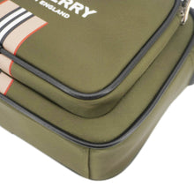 Load image into Gallery viewer, BURBERRY Top Striped Leather Crossbody Bag Green
