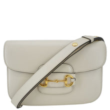 Load image into Gallery viewer, GUCCI Horsebit 1955 Small Leather Shoulder Bag White 602204
