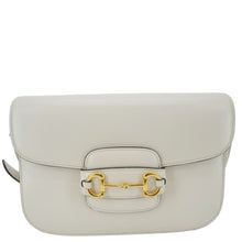 Load image into Gallery viewer, GUCCI Horsebit 1955 Small Leather Shoulder Bag White 602204
