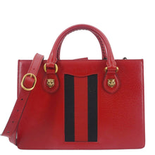 Load image into Gallery viewer, GUCCI Animalier Leather Top Handle Crossbody Bag Red
