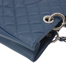 Load image into Gallery viewer, CHANEL Grand Shopping Blue Quilted Leather Tote Bag - Side View
