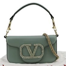 Load image into Gallery viewer, VALENTINO Jewel Logo Loco Small Leather Shoulder Bag Green
