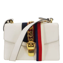 Load image into Gallery viewer, Gucci Sylvie Small Web Leather Shoulder Bag White 421882
