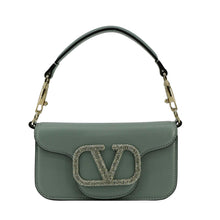 Load image into Gallery viewer, VALENTINO Jewel Logo Loco Small Leather Shoulder Bag Green
