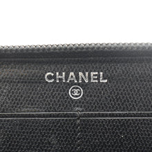 Load image into Gallery viewer, CHANEL Sevruga Leather Zip Around Wallet Black
