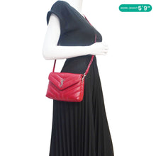 Load image into Gallery viewer, YVES SAINT LAURENT Loulou Toy Calfskin Leather Crossbody Bag Red
