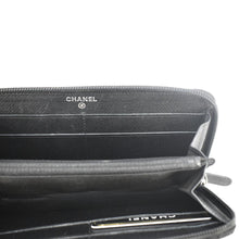 Load image into Gallery viewer, CHANEL Sevruga Leather Zip Around Wallet Black
