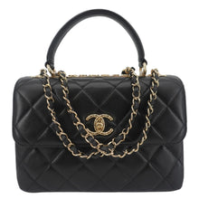 Load image into Gallery viewer, CHANEL Trendy CC Flap Quilted Leather Top Handle Shoulder Bag Black
