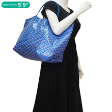 Load image into Gallery viewer, GOYARD Saint Louis PM Chevron Print Canvas Tote Bag Blue
