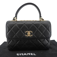 Load image into Gallery viewer, CHANEL Trendy CC Flap Quilted Leather Top Handle Shoulder Bag Black
