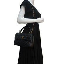 Load image into Gallery viewer, CHANEL Trendy CC Flap Quilted Leather Top Handle Shoulder Bag Black
