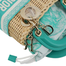 Load image into Gallery viewer, CHRISTIAN DIOR Lady Dior Mini Wicker Oblique Shoulder Bag Green
