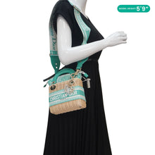 Load image into Gallery viewer, CHRISTIAN DIOR Lady Dior Mini Wicker Oblique Shoulder Bag Green
