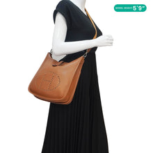 Load image into Gallery viewer, HERMES Evelyne PM Clemence Leather Crossbody Bag Brown
