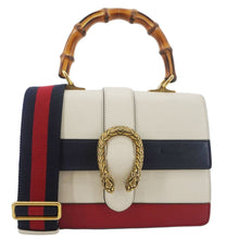 Load image into Gallery viewer, GUCCI Dionysus Bamboo Medium Leather Top Handle Shoulder Bag White 448075

