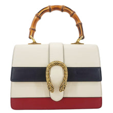 Load image into Gallery viewer, GUCCI Dionysus Bamboo Medium Leather Top Handle Shoulder Bag White 448075
