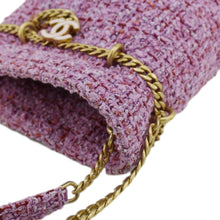 Load image into Gallery viewer, CHANEL Pending CC Tweed Enamel Drawstring Tote Bucket Bag Pink
