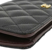 Load image into Gallery viewer, CHANEL Bifold Quilted Caviar Leather Long Wallet Black
