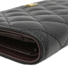 Load image into Gallery viewer, CHANEL Bifold Quilted Caviar Leather Long Wallet Black
