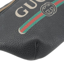 Load image into Gallery viewer, GUCCI Logo Print Small Grained Calfskin Leather Belt Bag Black 527792
