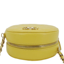 Load image into Gallery viewer, CHANEL Crystal CC Round Quilted Caviar Leather Chain Crossbody Bag Yellow
