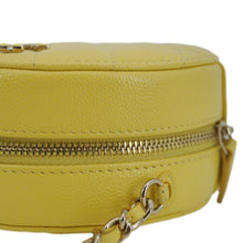 Load image into Gallery viewer, CHANEL Crystal CC Round Quilted Caviar Leather Chain Crossbody Bag Yellow
