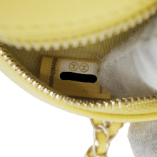 Load image into Gallery viewer, CHANEL Crystal CC Round Quilted Caviar Leather Chain Crossbody Bag Yellow
