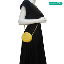 Load image into Gallery viewer, CHANEL Crystal CC Round Quilted Caviar Leather Chain Crossbody Bag Yellow
