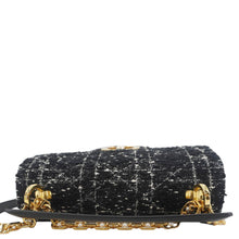 Load image into Gallery viewer, CHRISTIAN DIOR Jolie Small Cannage Tweed Top Handle Shoulder Bag Black
