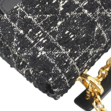 Load image into Gallery viewer, CHRISTIAN DIOR Jolie Small Cannage Tweed Top Handle Shoulder Bag Black
