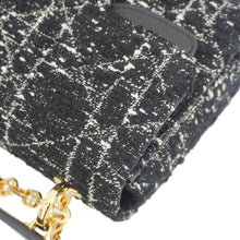 Load image into Gallery viewer, CHRISTIAN DIOR Jolie Small Cannage Tweed Top Handle Shoulder Bag Black
