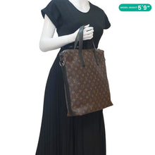 Load image into Gallery viewer, LOUIS VUITTON Kitan Monogram Macassar Canvas Top Handle Bag Brown
