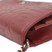 Load image into Gallery viewer, CHANEL Camellia Wallet On Chain Leather Crossbody Bag Red
