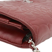 Load image into Gallery viewer, CHANEL Camellia Wallet On Chain Leather Crossbody Bag Red
