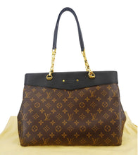 Load image into Gallery viewer, LOUIS VUITTON Pallas Chain Monogram Canvas Shopper Tote Bag Black
