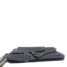 Load image into Gallery viewer, CHRISTIAN DIOR Saddle Leather Wristlet Navy Blue.
