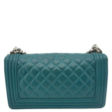 Load image into Gallery viewer, CHANEL Boy Flap Perforated Leather Crossbody Bag Turquoise
