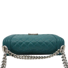 Load image into Gallery viewer, CHANEL Boy Flap Perforated Leather Crossbody Bag Turquoise
