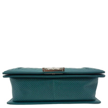 Load image into Gallery viewer, CHANEL Boy Flap Perforated Leather Crossbody Bag Turquoise
