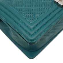 Load image into Gallery viewer, CHANEL Boy Flap Perforated Leather Crossbody Bag Turquoise
