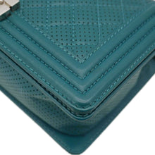 Load image into Gallery viewer, CHANEL Boy Flap Perforated Leather Crossbody Bag Turquoise
