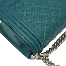 Load image into Gallery viewer, CHANEL Boy Flap Perforated Leather Crossbody Bag Turquoise
