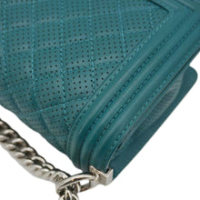 Load image into Gallery viewer, CHANEL Boy Flap Perforated Leather Crossbody Bag Turquoise
