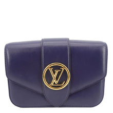 Load image into Gallery viewer, LOUIS VUITTON LV Pont 9 Calfskin Leather Shoulder Bag Navy Blue
