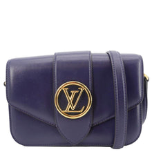 Load image into Gallery viewer, LOUIS VUITTON LV Pont 9 Calfskin Leather Shoulder Bag Navy Blue
