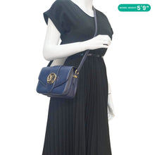 Load image into Gallery viewer, LOUIS VUITTON LV Pont 9 Calfskin Leather Shoulder Bag Navy Blue
