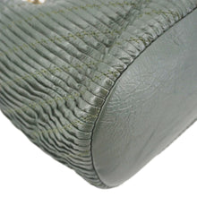 Load image into Gallery viewer, CHANEL Chevron Leather Drawstring Bucket Crossbody Bag Green
