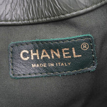 Load image into Gallery viewer, CHANEL Chevron Leather Drawstring Bucket Crossbody Bag Green
