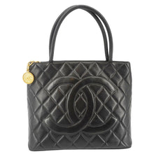 Load image into Gallery viewer, CHANEL Medallion Quilted Leather Tote Bag Black
