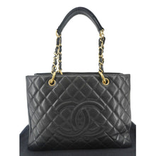 Load image into Gallery viewer, CHANEL Grand Shopping Quilted Leather Tote Bag Black
